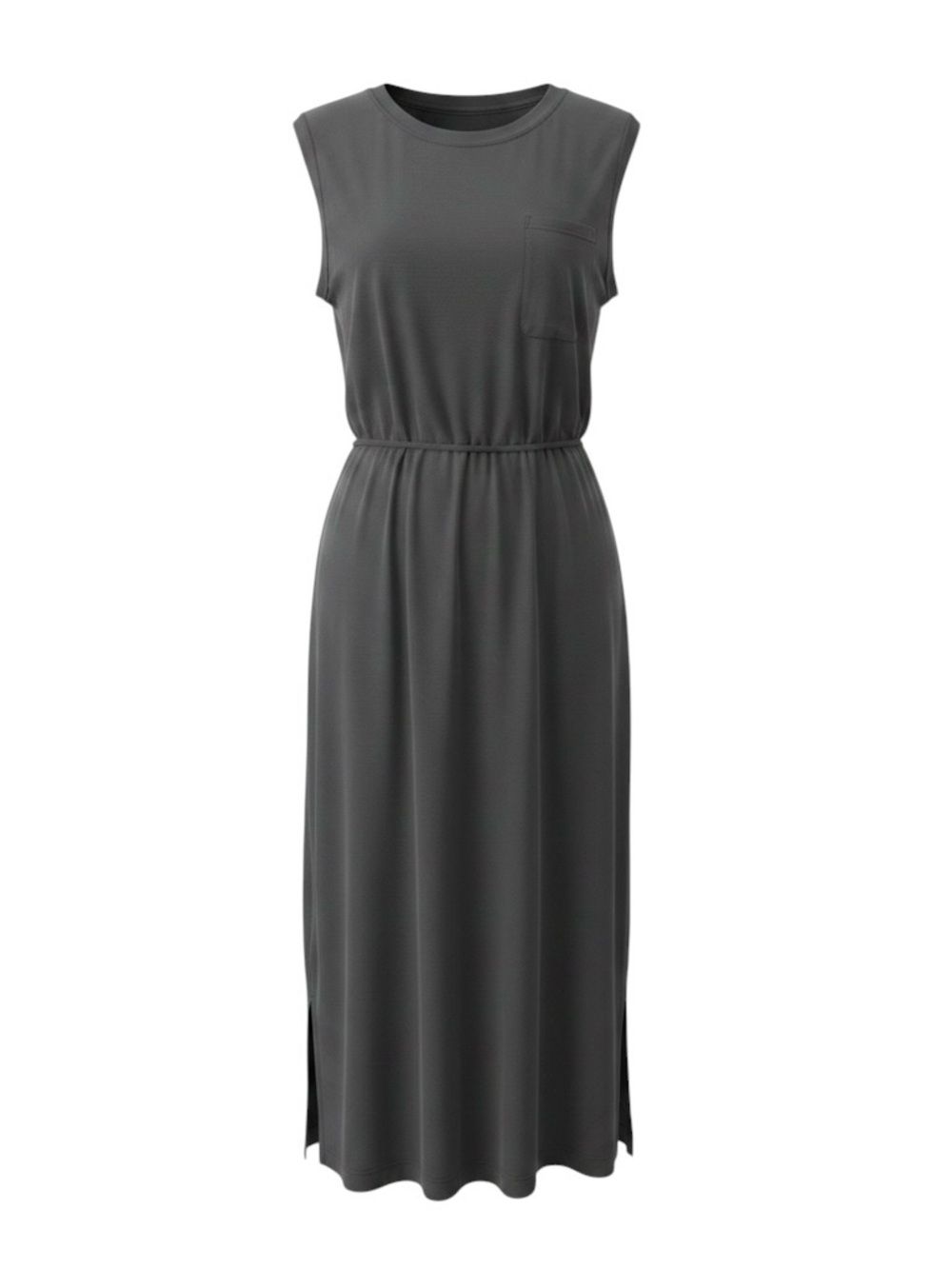 Banana Republic Sleeveless Pocket Maxi Dress in Charcoal Gray Size S